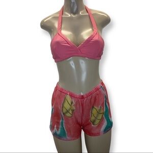 Uli Beach Size Medium Brazilian Sheer Beach Shorts & Halter Bikini Top.